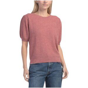 MAX STUDIO Puff Sleeve Pointelle Sweater